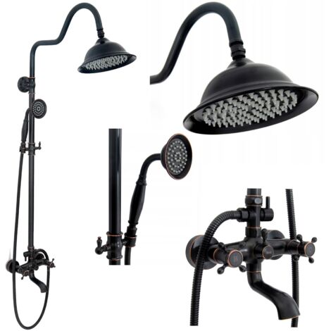 Shower set with shower spout REA Retro Old Black (1/5)