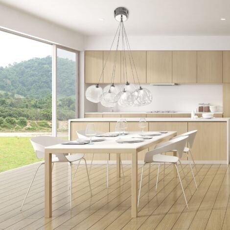 Pendant Lamp TOOLIGHT APP560-7CP Glass Ball 7-light points G4 36x32x10-100cm