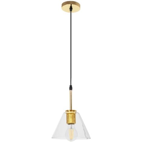Pendant Lamp TOOLIGHT APP1179 Metal - Glass Gold E27 1-light point