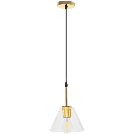 Pendant Lamp TOOLIGHT APP1179 Metal - Glass Gold E27 1-light point