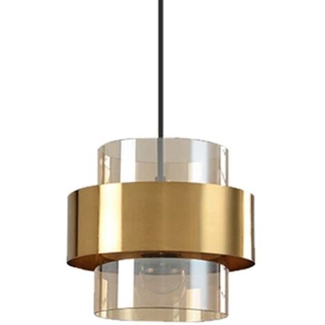 Pendant Lamp TOOLIGHT APP1236-1CP Gold Metal Glass E27 1-light point