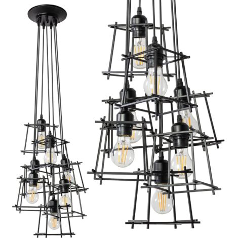 Pendant Lamp TOOLIGHT APP221-7CP Black 7-light points E27 50x50x60-100cm (1/5)