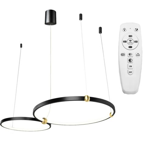 Pendant LED Lamp TOOLIGHT APP763-30-50 Black Ring + remote control 2-light points 80x50x70cm