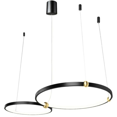 Pendant LED Lamp TOOLIGHT APP763-30-50 Black Ring + remote control 2-light points 80x50x70cm