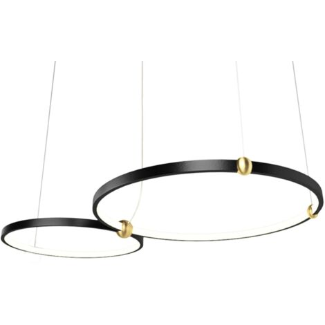 Pendant LED Lamp TOOLIGHT APP763-30-50 Black Ring + remote control 2-light points 80x50x70cm