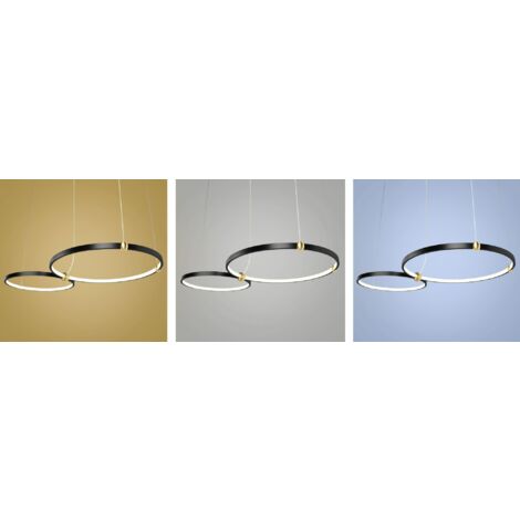 Pendant LED Lamp TOOLIGHT APP763-30-50 Black Ring + remote control 2-light points 80x50x70cm