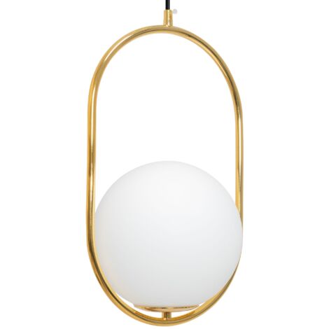 Pendant Lamp TOOLIGHT APP473-1CP Glass Ball White Gold 1-light point E27 24,5x24,5x41-101cm