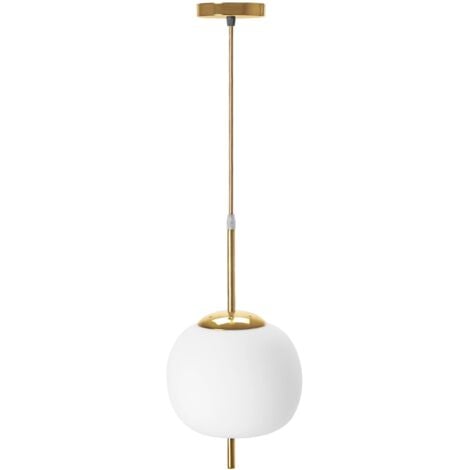 Pendant Lamp TOOLIGHT APP669-1CP Glass Ball White 20x37 cm Gold 1-light point E27