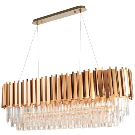 Pendant Lamp TOOLIGHT 312355 Cristal Gold 6-light points E14 60x30x38-138cm