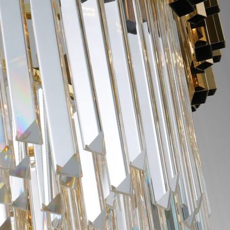 Pendant Lamp TOOLIGHT 312355 Cristal Gold 6-light points E14 60x30x38-138cm