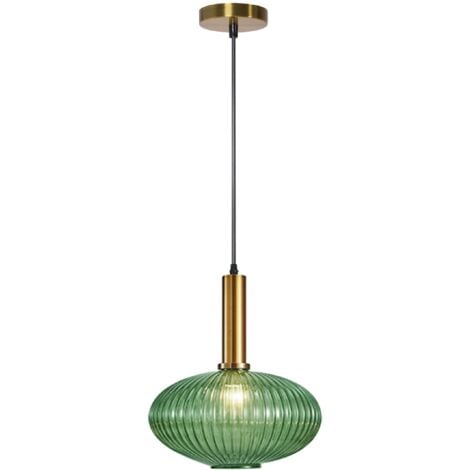 Pendant Lamp TOOLIGHT APP465-1CP Glass Green Round 1-light point E27 24,5x24,5x28,5cm