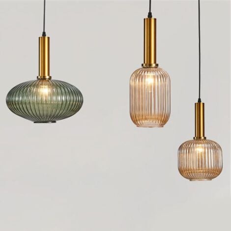 Pendant Lamp TOOLIGHT APP465-1CP Glass Green Round 1-light point E27 24,5x24,5x28,5cm