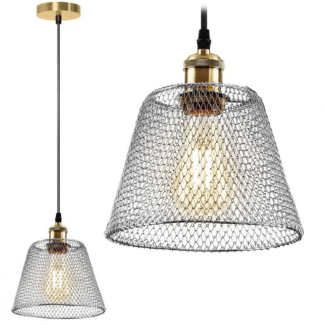 Pendant Lamp TOOLIGHT APP946-1CP KIT Chrome Mesh 1-light point E27 20,5x20,5x109cm (1/5)