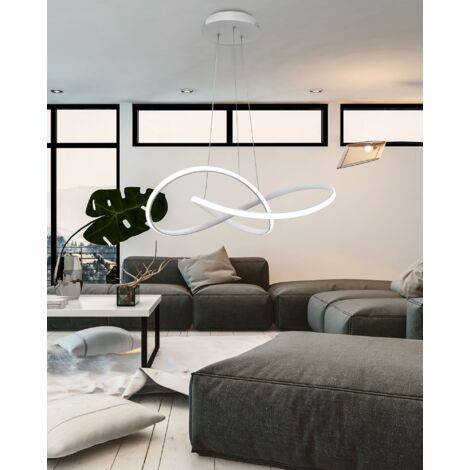 Pendant LED Lamp TOOLIGHT APP396-CP Modern Ring White + remote control 1-light point 40W 55x55x14,5cm