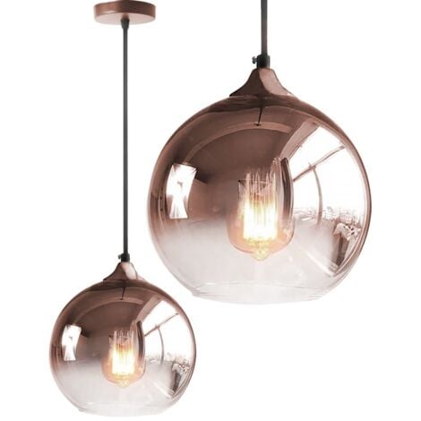 Pendant Lamp TOOLIGHT APP313-1CP Ball Metal - Glass E27 1-light point