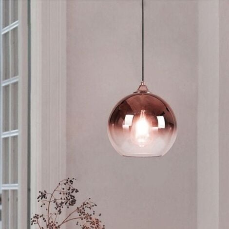 Pendant Lamp TOOLIGHT APP313-1CP Ball Metal - Glass E27 1-light point