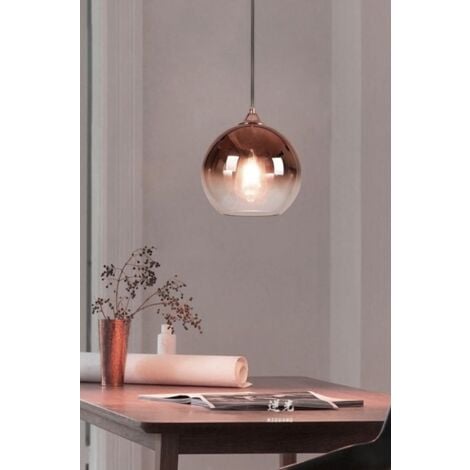 Pendant Lamp TOOLIGHT APP313-1CP Ball Metal - Glass E27 1-light point