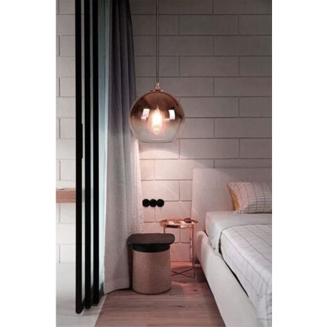 Pendant Lamp TOOLIGHT APP313-1CP Ball Metal - Glass E27 1-light point