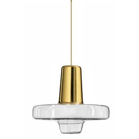 Pendant LED Lamp TOOLIGHT APP553-1CP Glass Metal Gold Round 1-light point 25x25x12-92cm