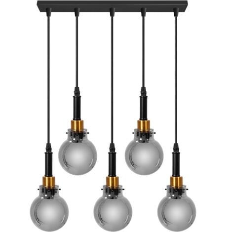 Pendant Lamp TOOLIGHT APP1126-5CP Black Gold Metal E14 5-light points