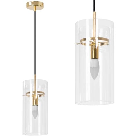 Pendant Lamp TOOLIGHT APP1212-1CP Gold Metal Glass E14 1-light point