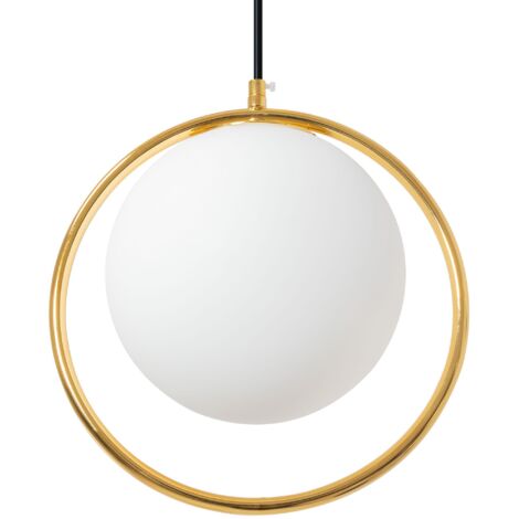 Pendant Lamp TOOLIGHT APP430-1CP Glass Ball White Gold 1-light point E27 28x28x28-88cm