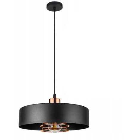 Pendant Lamp TOOLIGHT APP1246-1CP Black Metal E27 1-light point