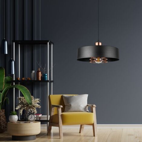 Pendant Lamp TOOLIGHT APP1246-1CP Black Metal E27 1-light point