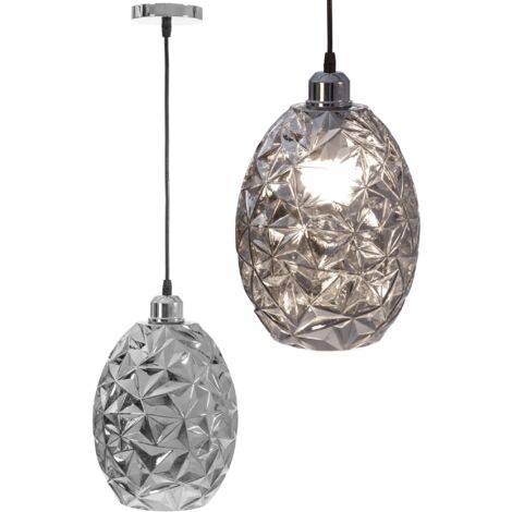 Pendant Lamp TOOLIGHT APP564-1CP Glamour Chrome 1-light point E27 20x20x30-90cm