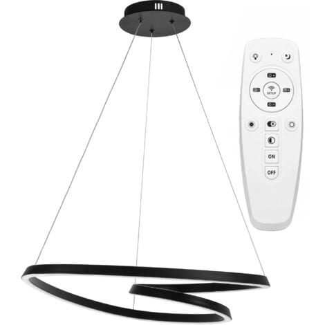 Pendant LED Lamp TOOLIGHT APP796-CP RING Black Modern + remote control 1-light point 70W 63x62x75cm