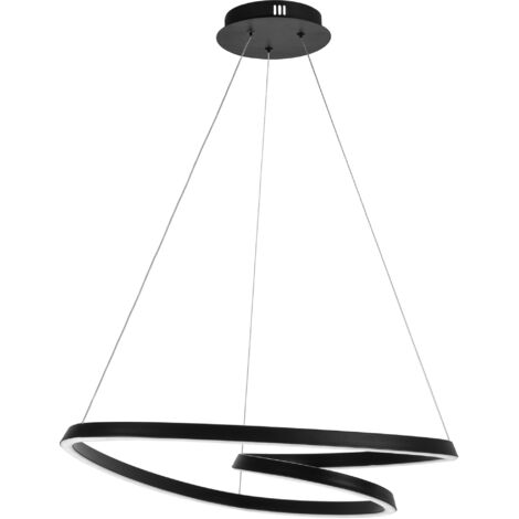 Pendant LED Lamp TOOLIGHT APP796-CP RING Black Modern + remote control 1-light point 70W 63x62x75cm