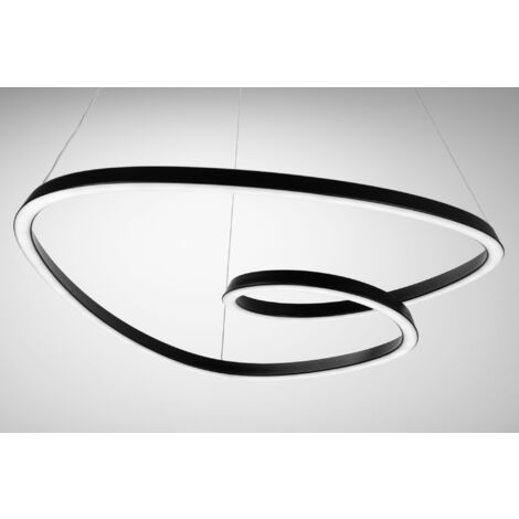 Pendant LED Lamp TOOLIGHT APP796-CP RING Black Modern + remote control 1-light point 70W 63x62x75cm