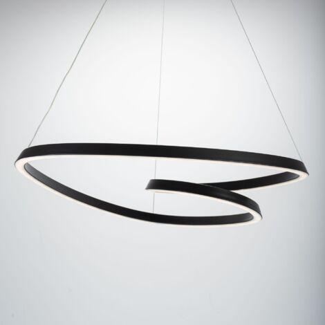 Pendant LED Lamp TOOLIGHT APP796-CP RING Black Modern + remote control 1-light point 70W 63x62x75cm