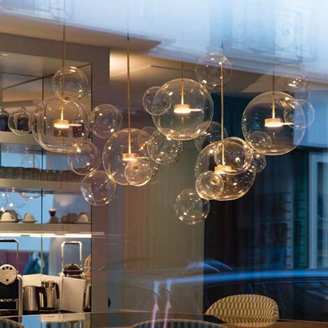 Pendant LED Lamp TOOLIGHT APP650-CP Gold Metal Glass Balls