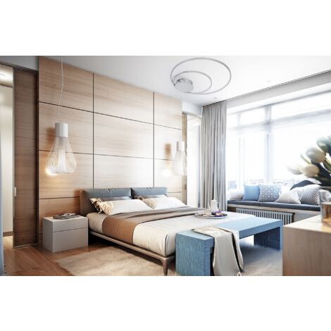 Ceiling LED Lamp Chandelier TOOLIGHT APP804-C Chrome + Remote Control Ring 2-light points 110 W 60x60Cm