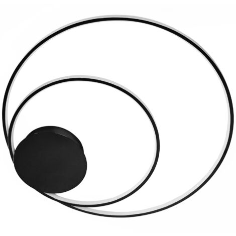 Ceiling LED Lamp Chandelier TOOLIGHT APP802-C Black + Remote Control Ring 2-light points 110 W 60x60Cm