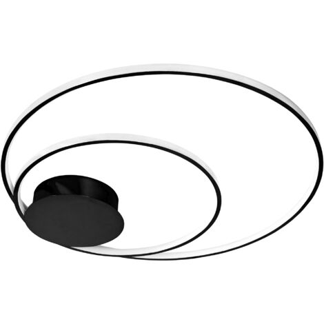 Ceiling LED Lamp Chandelier TOOLIGHT APP802-C Black + Remote Control Ring 2-light points 110 W 60x60Cm