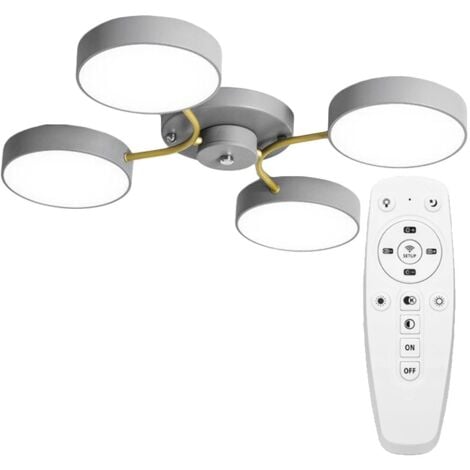 Ceiling LED Lamp Chandelier TOOLIGHT APP531-4C Grey Gold + Remote Control 4-light points 4 x 12W 47,5x51,5Cm