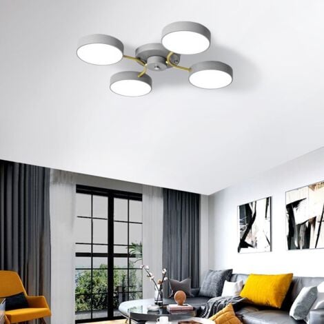 Ceiling LED Lamp Chandelier TOOLIGHT APP531-4C Grey Gold + Remote Control 4-light points 4 x 12W 47,5x51,5Cm