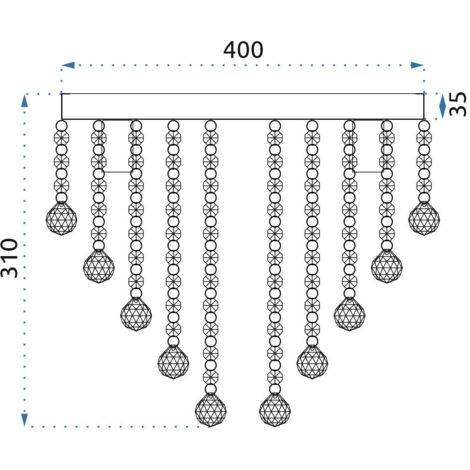 Ceiling Lamp Chandelier TOOLIGHT APP515-4C Cristal 40x31cm 4-light points E14