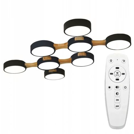 Ceiling LED Lamp Chandelier TOOLIGHT APP525-8C Black + Remote Control 8-light points 55x95Cm