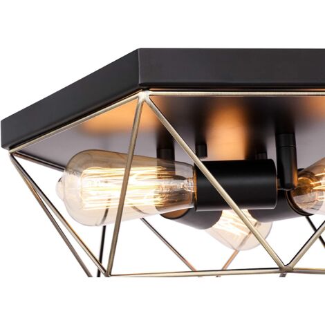 Ceiling Lamp Chandelier TOOLIGHT APP1094-3C Black Gold 3-light points E27 40,5x35,5x20Cm