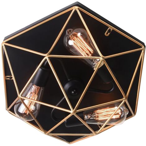 Ceiling Lamp Chandelier TOOLIGHT APP1094-3C Black Gold 3-light points E27 40,5x35,5x20Cm