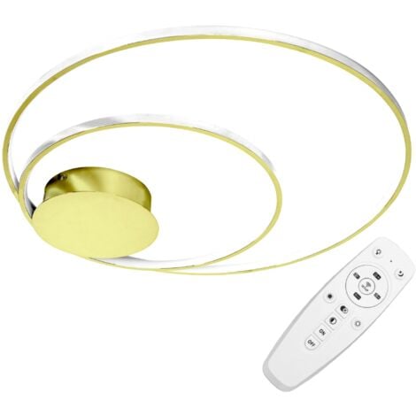 Ceiling LED Lamp Chandelier TOOLIGHT APP803-C Gold + Remote Control Ring 2-light points 110 W 60x60Cm