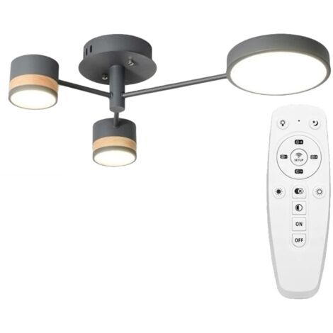 Ceiling LED Lamp Chandelier TOOLIGHT APP530-3C Grey + Remote Control 3-light points 70x15Cm