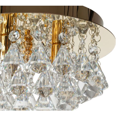 Ceiling Lamp Chandelier TOOLIGHT APP1038-3Cp Cristal Gold 3-light points G9 25x25x14,5Cm