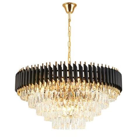Chandelier Toolight APP1058-CP Gold Black Crystal E14 9-light points