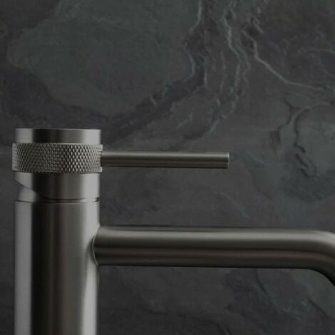 Bathroom faucet Rea Lungo Grip Gun Grey low