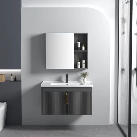 BATHROOM FURNITURE SET WITH WASHBASIN ASTOR 60CM GREY (1/5)