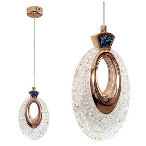 CRYSTAL LED PENDANT LAMP TOOLIGHT LHJ109-1CP 18 GOLD, ROSE GOLD